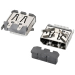 Displatport 直立式H=13mm Smt 帶外殼彈片